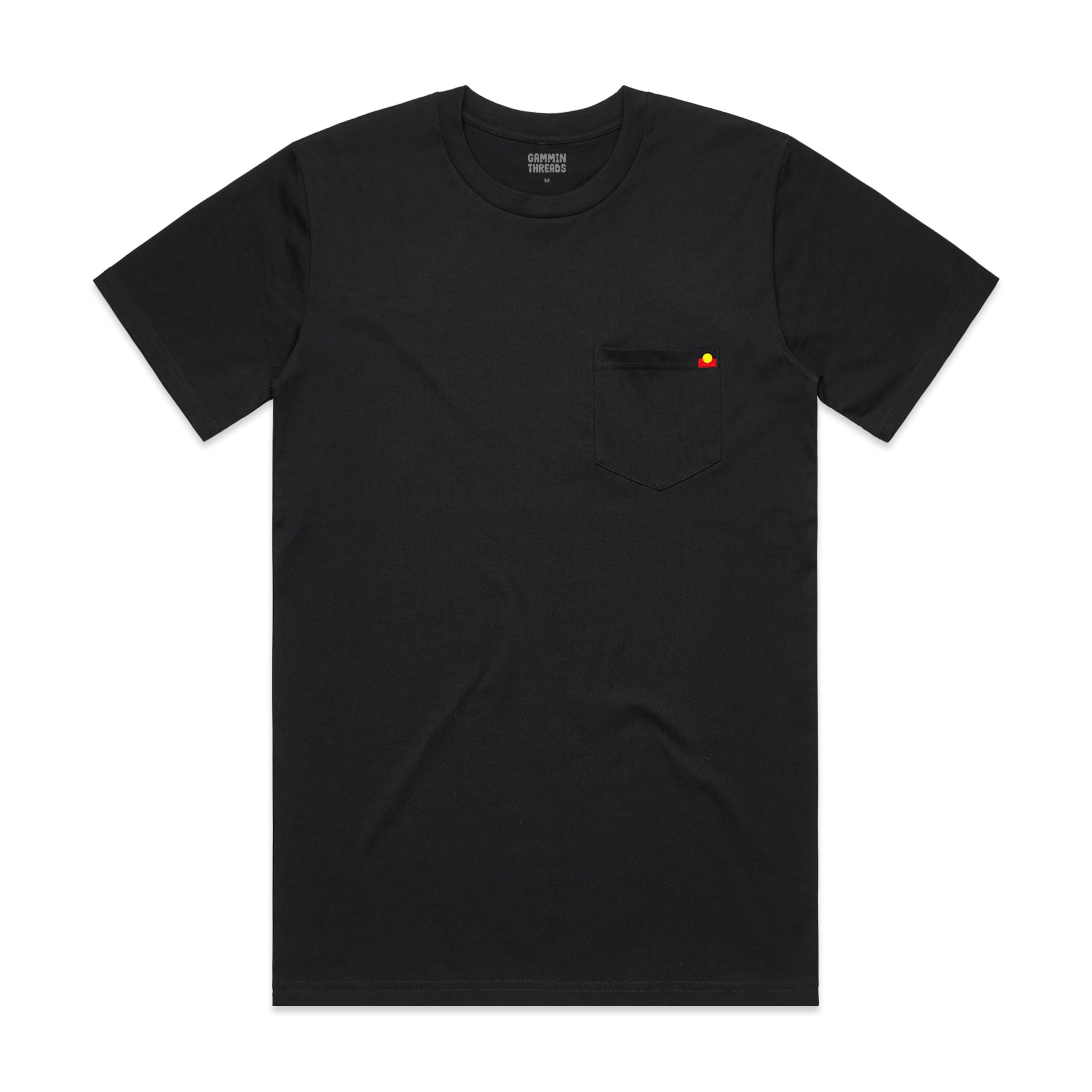 Aboriginal flag pocket tee black