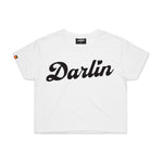 Darlin cropped tee white