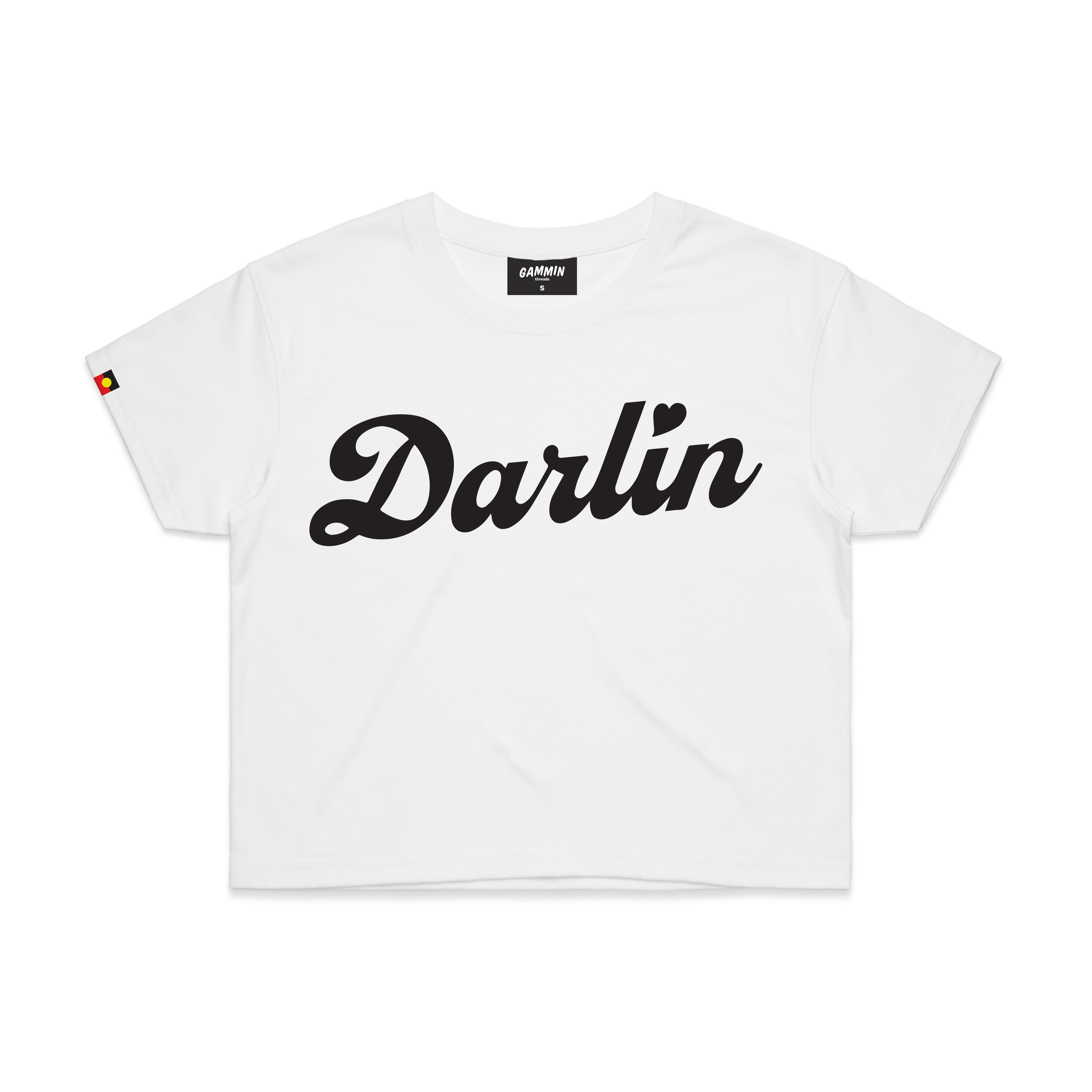 Darlin cropped tee white