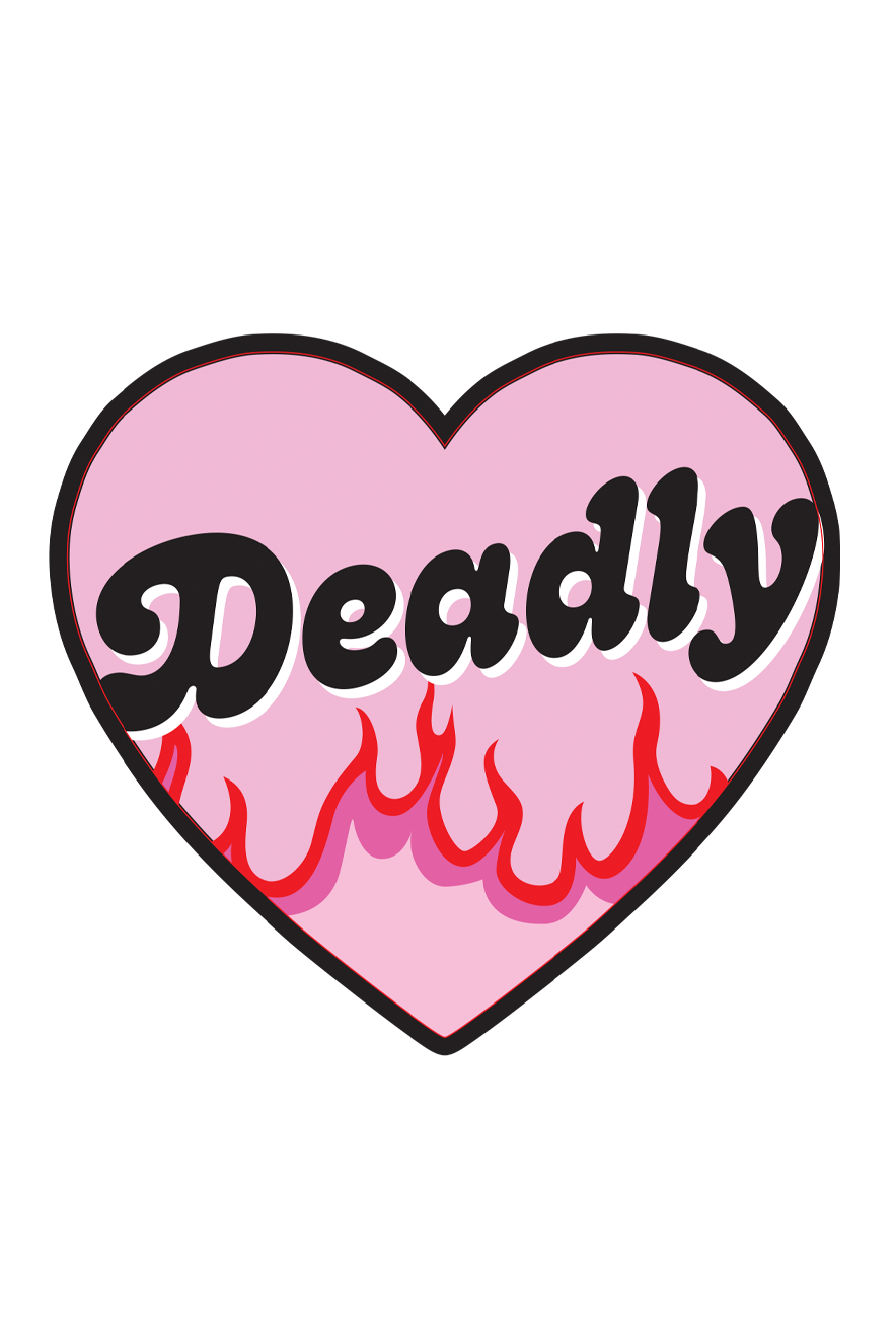 Deadly heart sticker