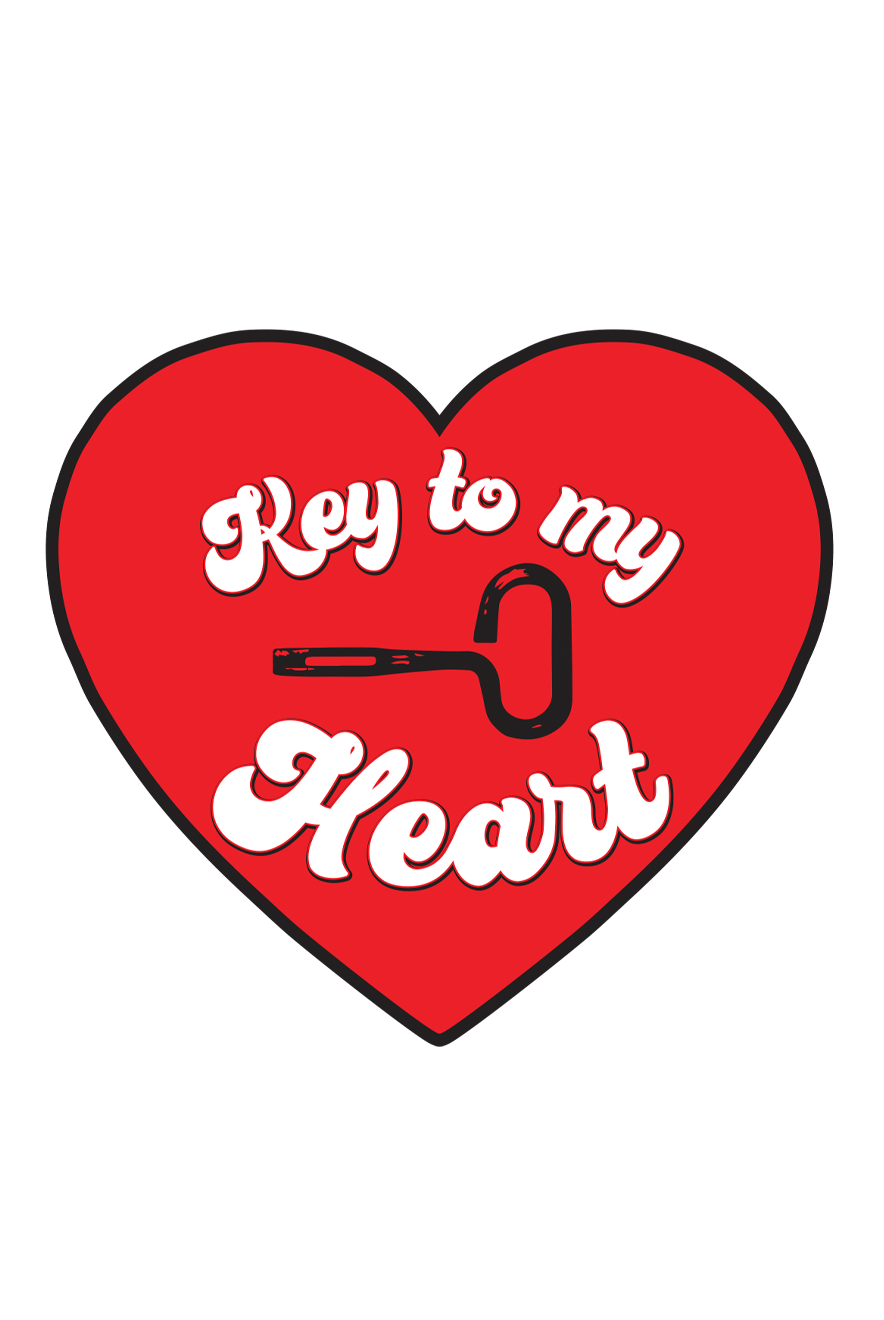 Key to my heart sticker