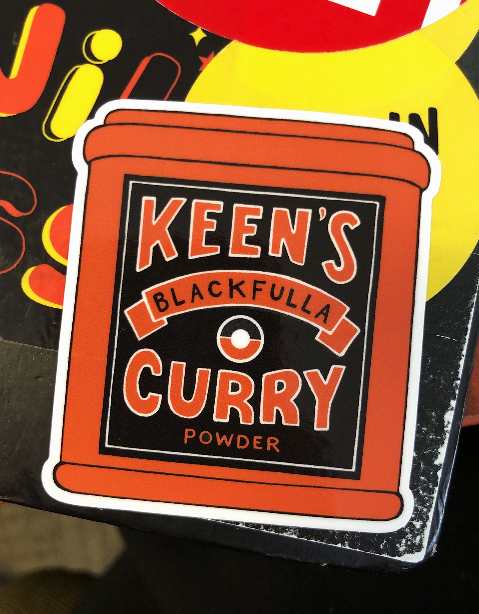 Keens curry vinyl sticker