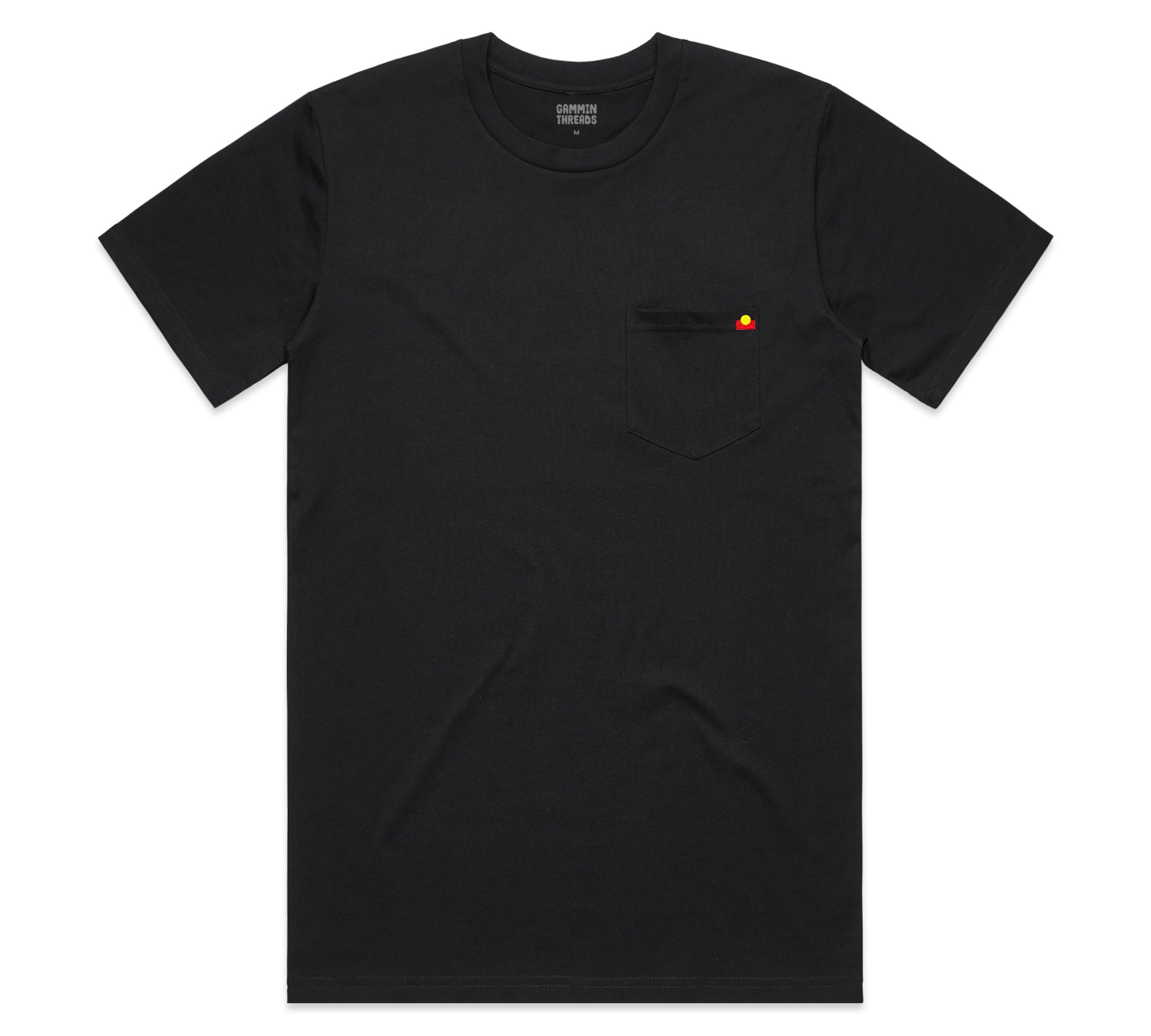 Aboriginal flag pocket tee black 
