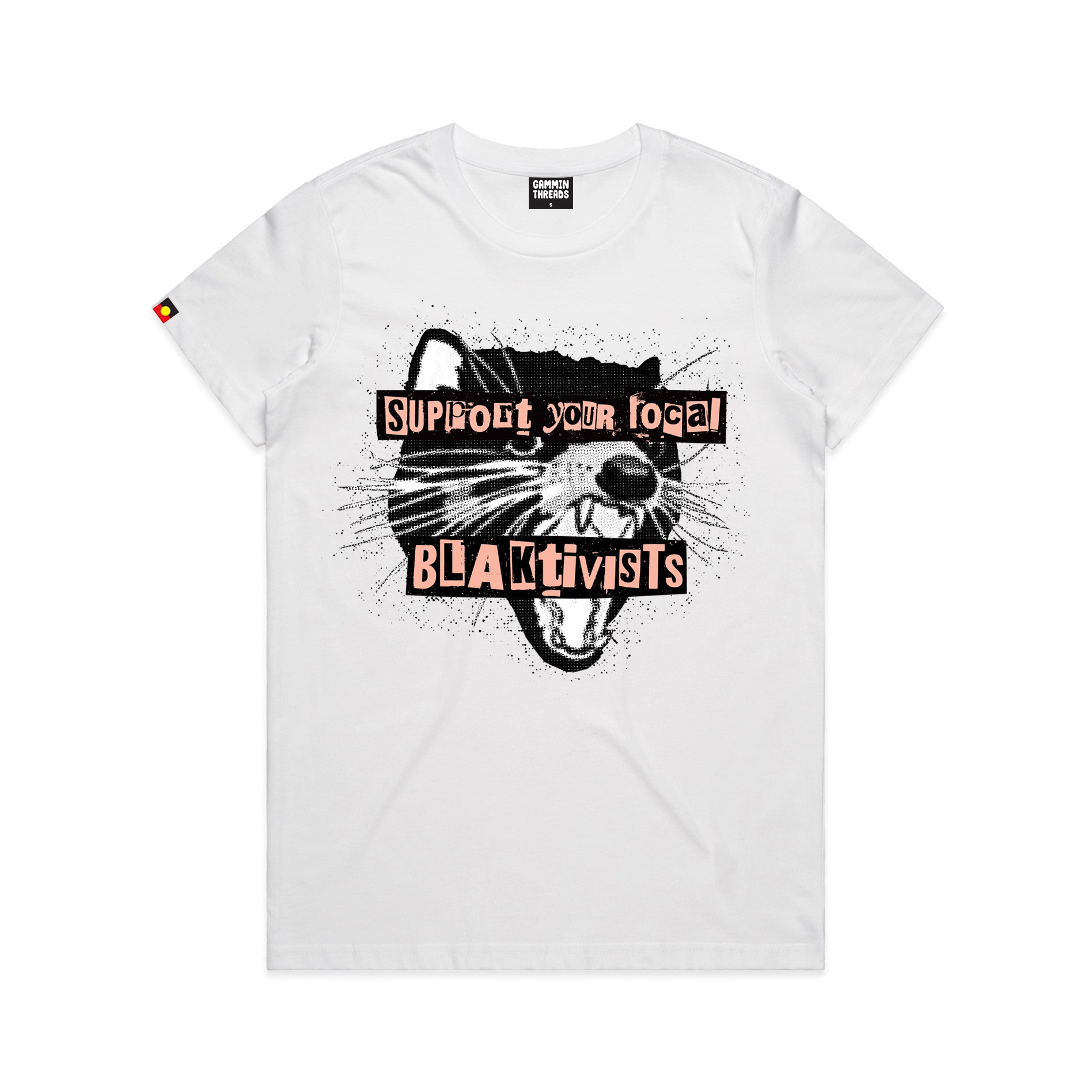 protest tasmanian devil punk blaktivist white tee