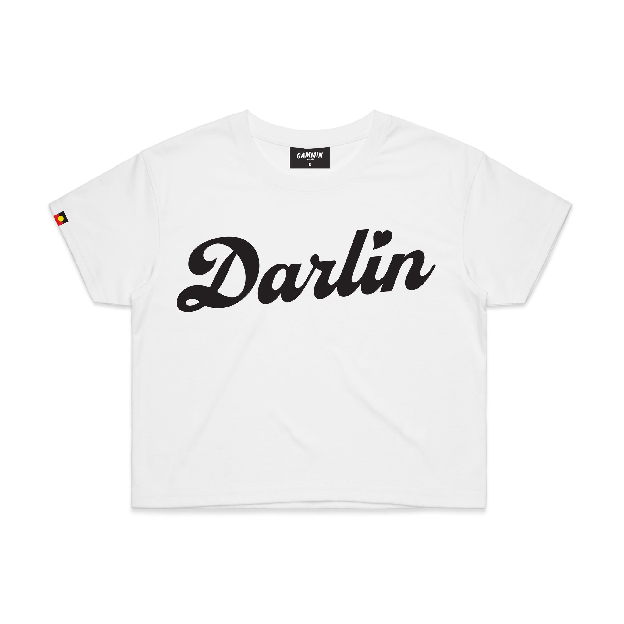 Darlin cropped tee white