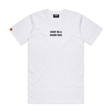 white tee dumb dog